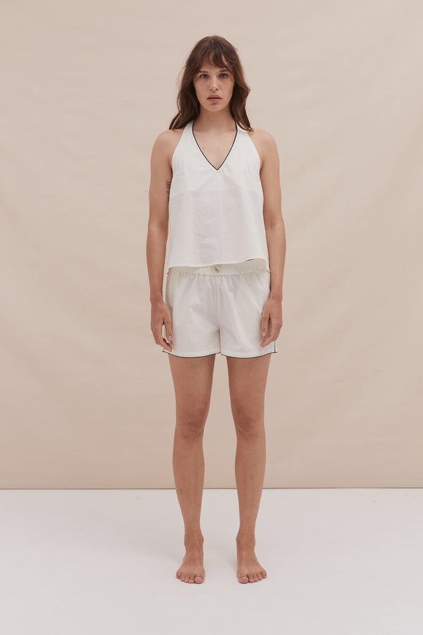 desmond & dempsey 402 Swing Cami & Shorts Set Cream