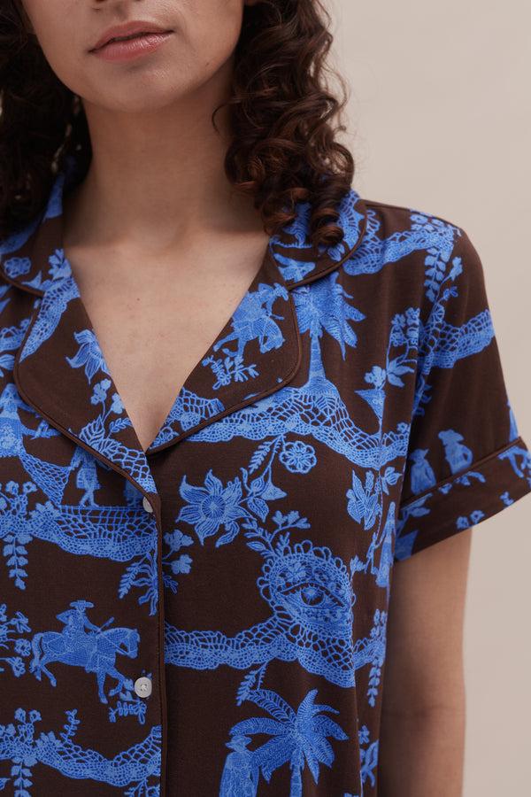 Desmond & Dempsey A Laced Dream Espresso/Blue