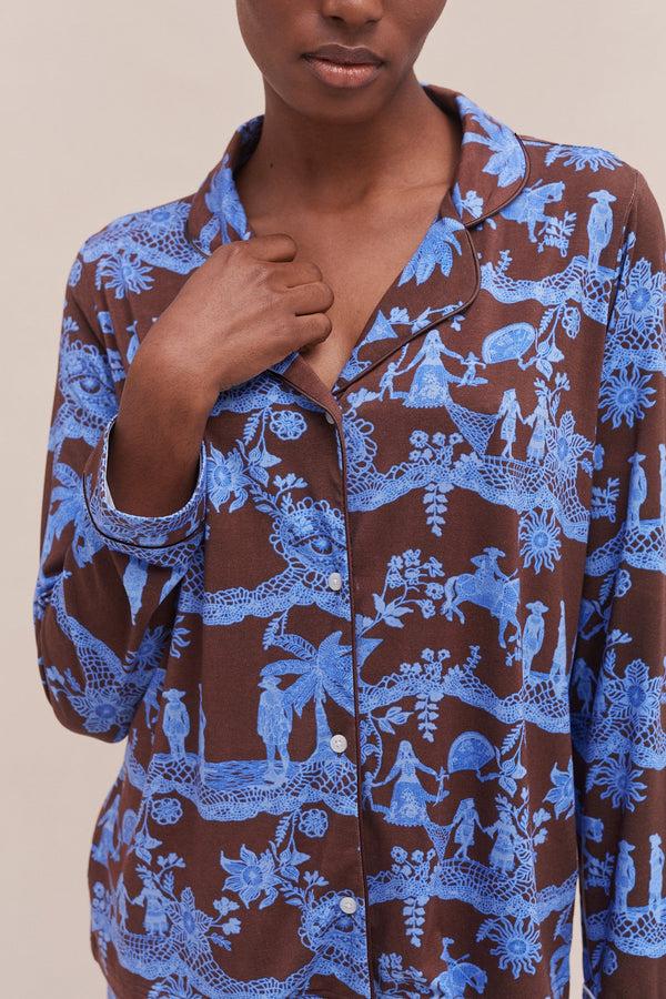 Desmond & Dempsey A Laced Dream Espresso/Blue