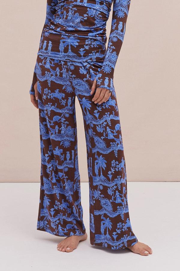 desmond & dempsey A Laced Dream Espresso/Blue