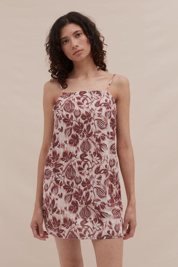 Desmond & Dempsey Alma Fig Burgundy/Cream