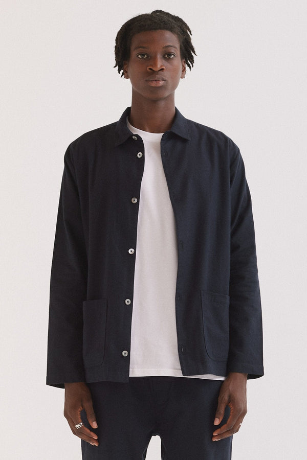 Desmond & Dempsey Brushed Cotton Navy