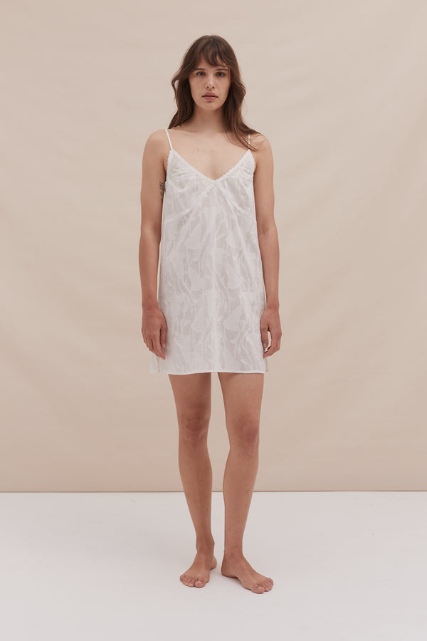 desmond & dempsey Floral Jacquard White