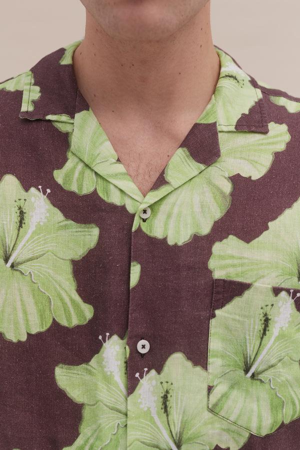 Desmond & Dempsey Grand Hibiscus Cocoa/Lime