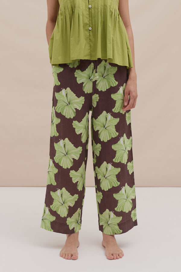 desmond & dempsey Grand Hibiscus Cocoa/Lime