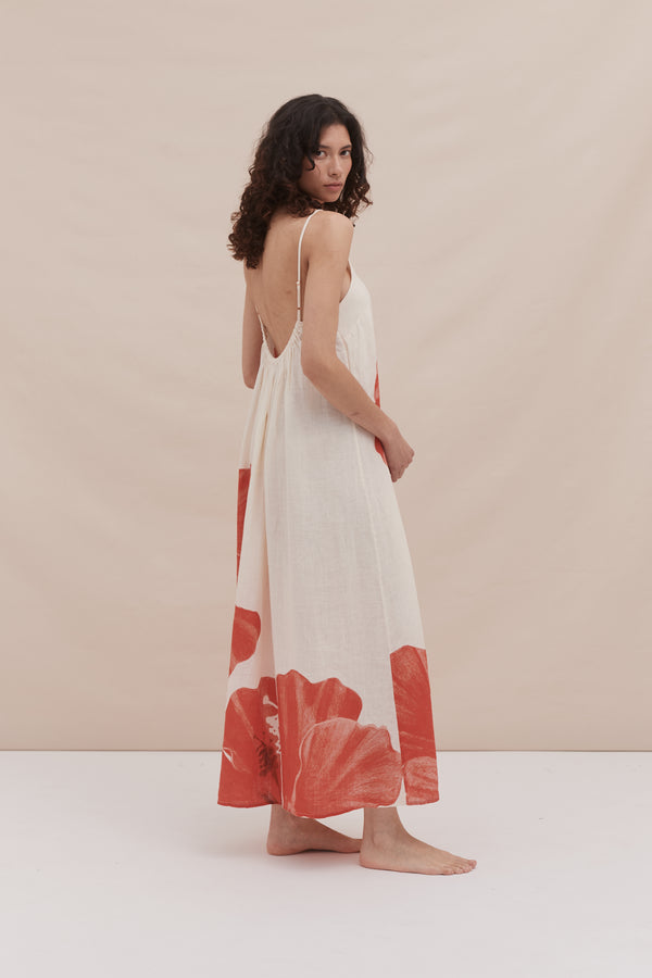 Desmond & Dempsey Grand Hibiscus Cream/Red