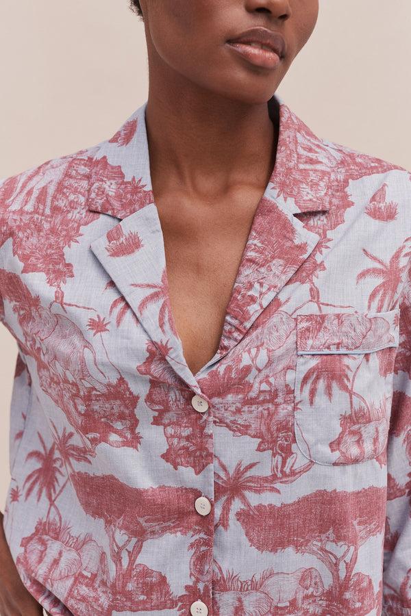 Desmond & Dempsey Loxodonta Chambray/Red