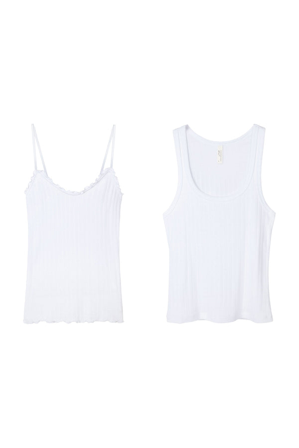 desmond & dempsey Multi Tank Top Set of Two White