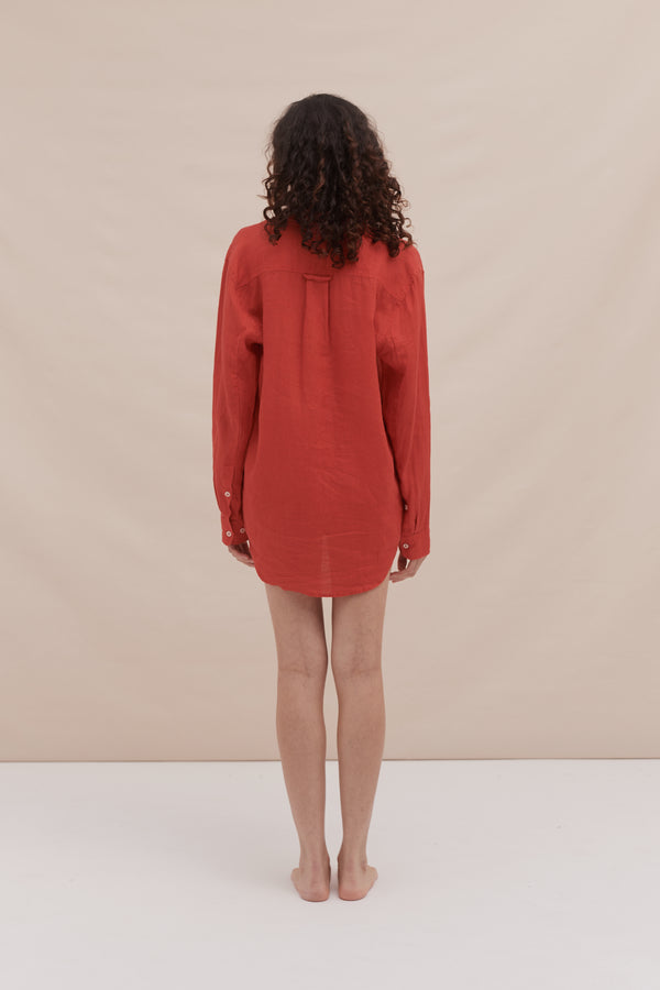 Desmond & Dempsey Red Linen