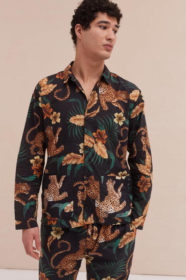 Desmond & Dempsey Soleia Leopard Black Yellow