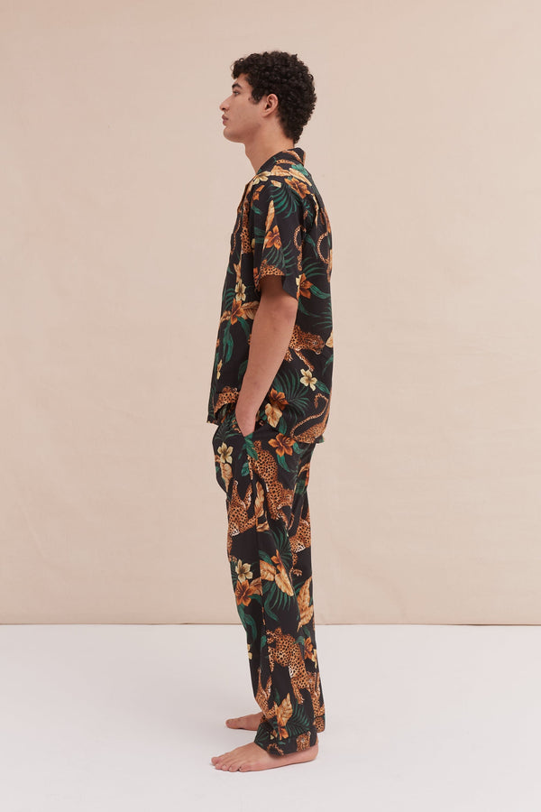 Desmond & Dempsey Soleia Leopard Black Yellow