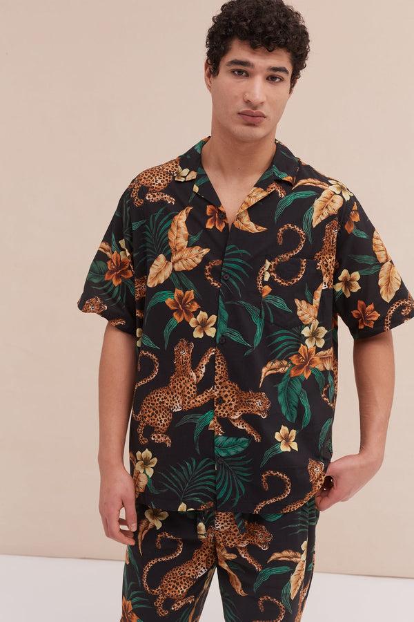 Desmond & Dempsey Soleia Leopard Black Yellow