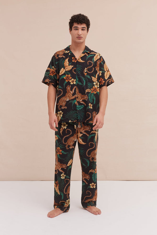 desmond & dempsey Soleia Leopard Black Yellow