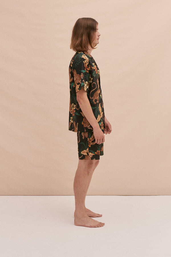 Desmond & Dempsey Soleia Leopard Black Yellow