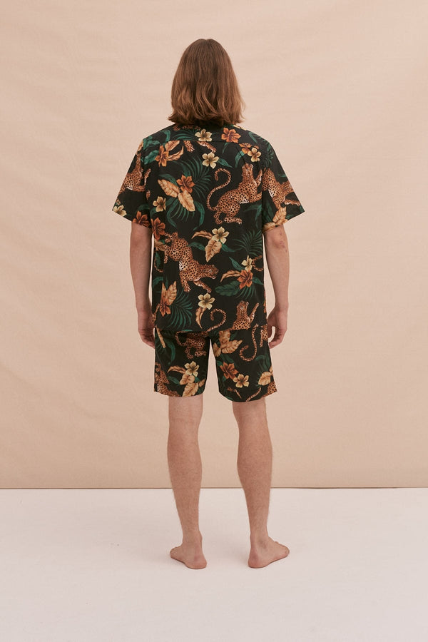 Desmond & Dempsey Soleia Leopard Black Yellow