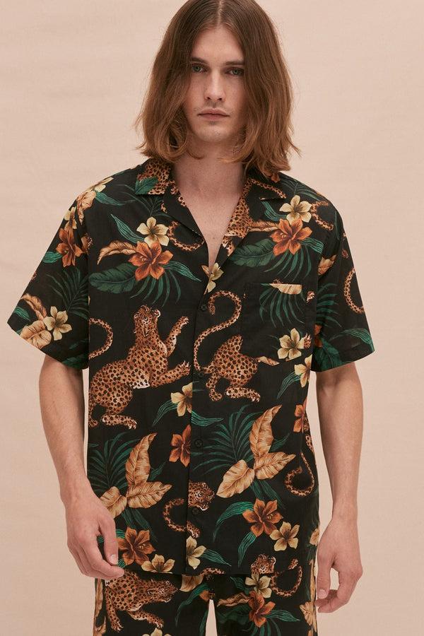 Desmond & Dempsey Soleia Leopard Black Yellow