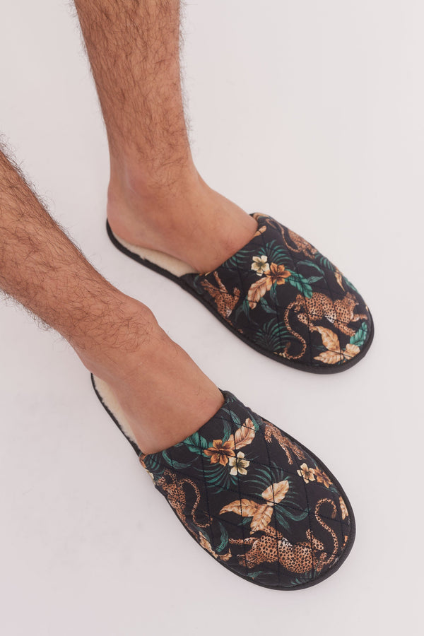 desmond & dempsey Soleia Leopard Black Yellow