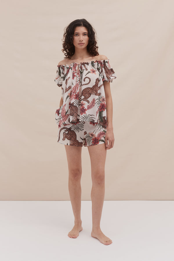 desmond & dempsey Soleia Leopard Cream