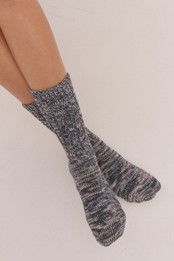 Desmond & Dempsey Women's Really Warm Socks Navy