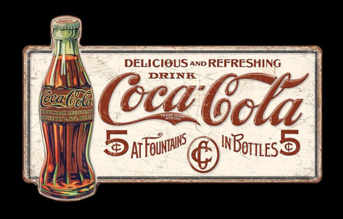 desperate enterprises COKE- Delicious 5 Cents- 28.5"H x 17.375"W