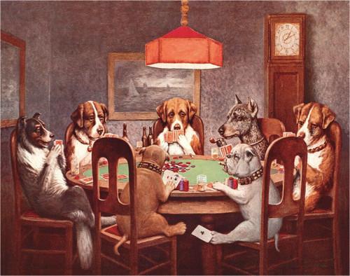 desperate enterprises 7 Dogs PLaying Poker