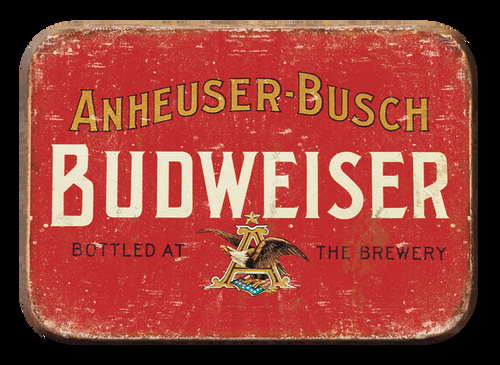 desperate enterprises Magnet: Budweiser - Weathered (New Size and Rounded Corners)