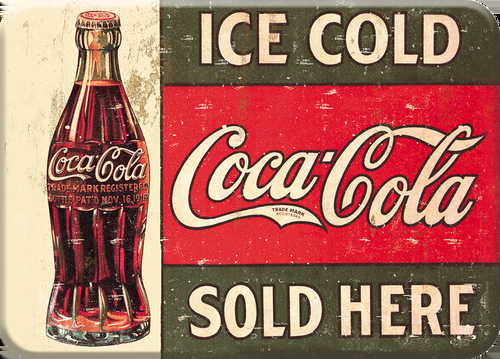 desperate enterprises Magnet: COKE c.1916 Ice Cold (New Size and Rounded Corners)