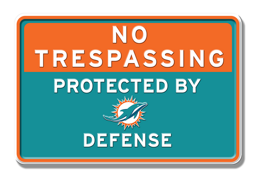 desperate enterprises Miami Dolphins Defense Embossed Aluminum 7.5" x 11.5"