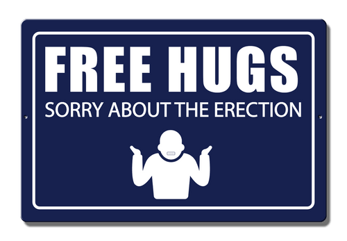 desperate enterprises RUDE- Free Hugs Aluminum 7.5" x 11.5"