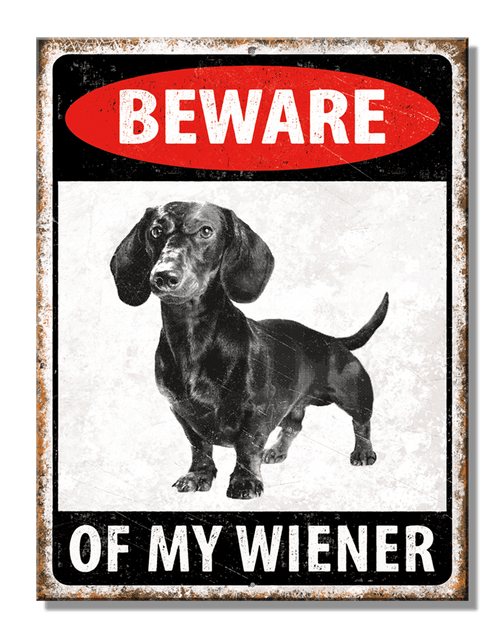 desperate enterprises SH - Beware Weiner 8.25" x 10.75"