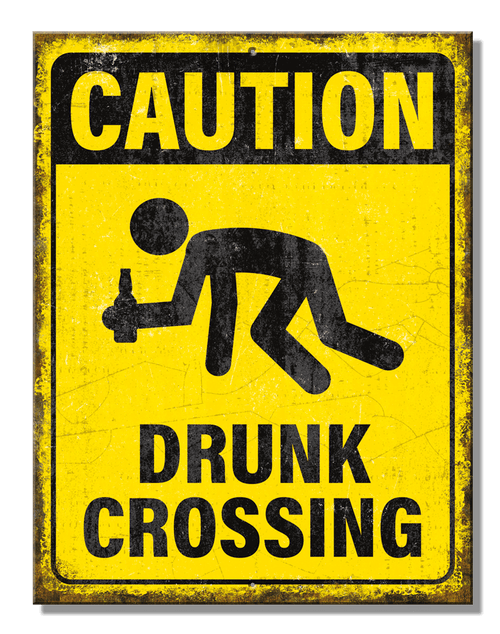 desperate enterprises SH - Drunk Crossing 8.25" x 10.75"
