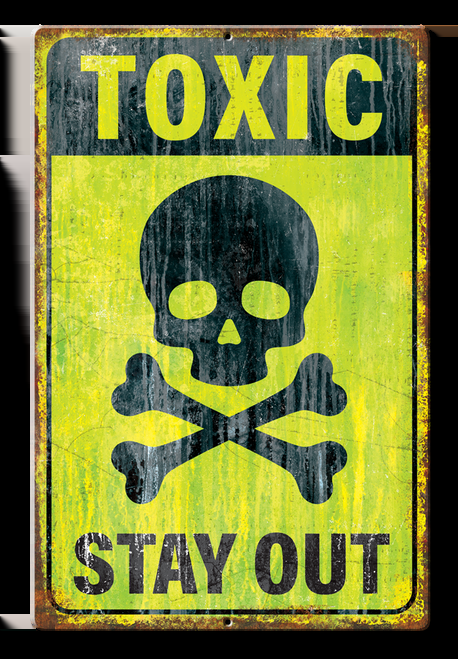 desperate enterprises Toxic Stay Out Aluminum 11.5" x 7.5"