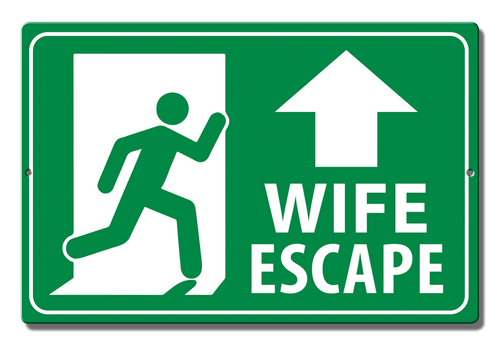 desperate enterprises Wife Escape Aluminum 7.5" x 11.5"