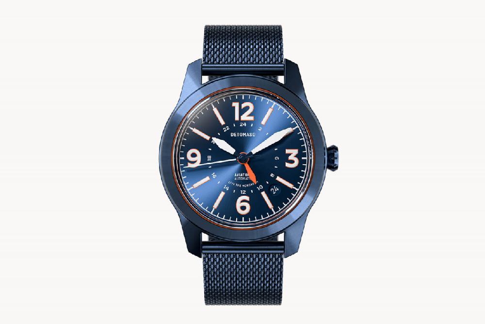 Detomaso AVIATORE AUTOMATIC GMT BLUE ORANGE