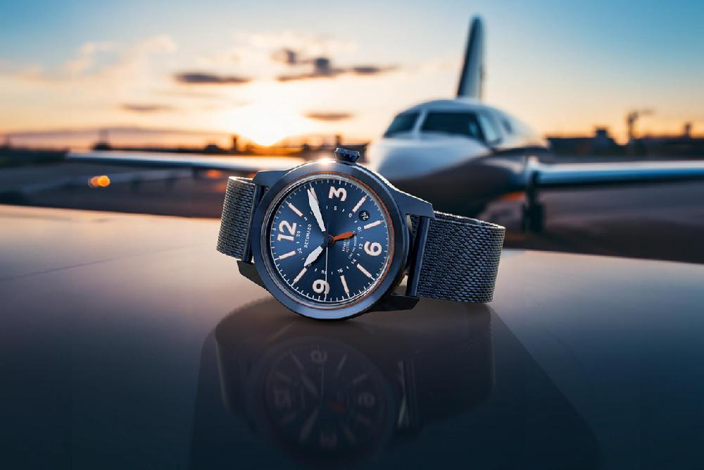 detomaso AVIATORE AUTOMATIC GMT BLUE ORANGE
