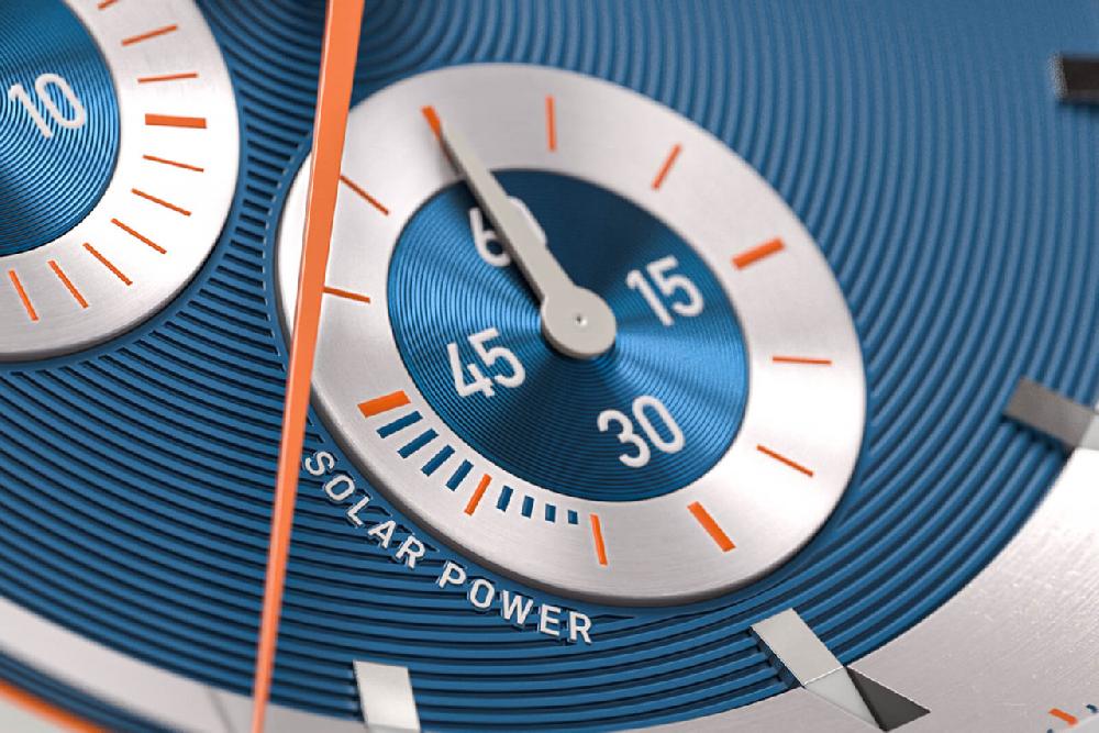 Detomaso D10 CHRONO SOLAR GRAY BLUE