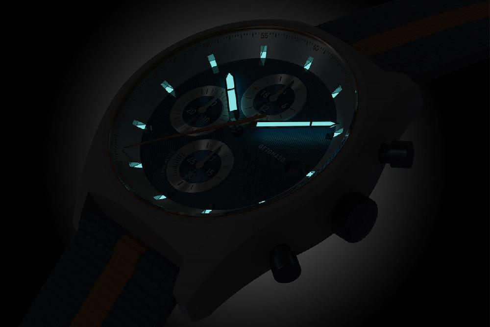 Detomaso D10 CHRONO SOLAR GRAY BLUE