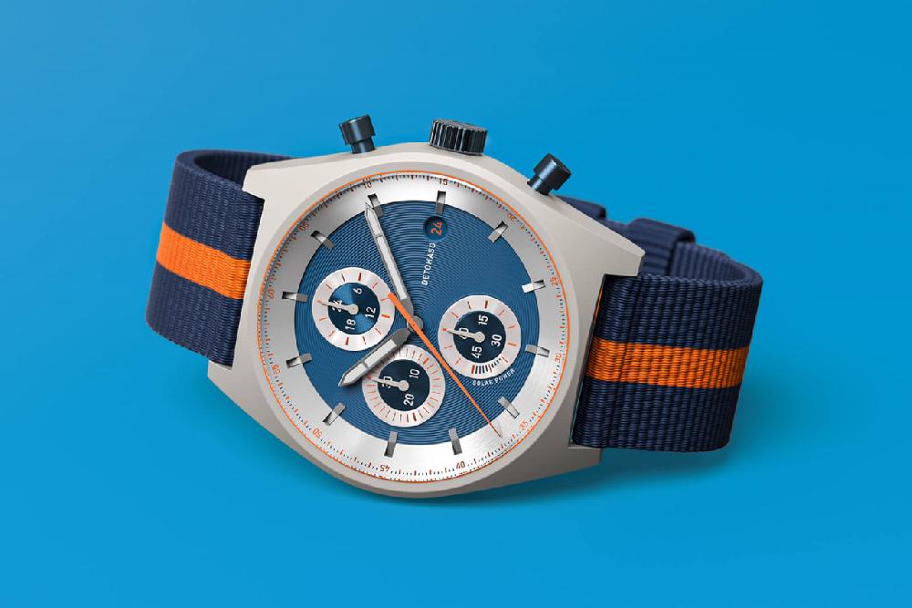 detomaso D10 CHRONO SOLAR GRAY BLUE