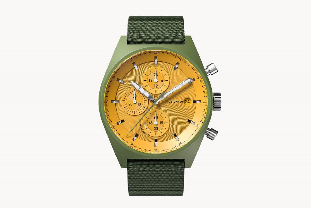Detomaso D10 CHRONO SOLAR OLIVE YELLOW