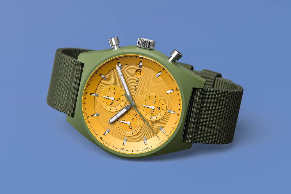 detomaso D10 CHRONO SOLAR OLIVE YELLOW