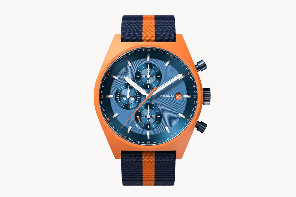 Detomaso D10 CHRONO SOLAR ORANGE BLUE
