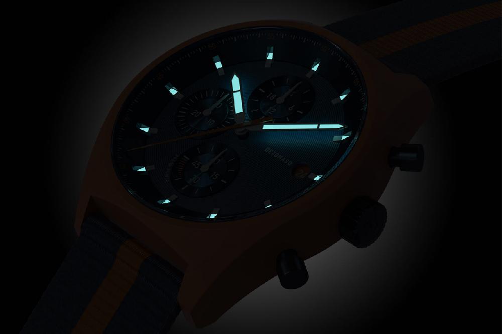 Detomaso D10 CHRONO SOLAR ORANGE BLUE