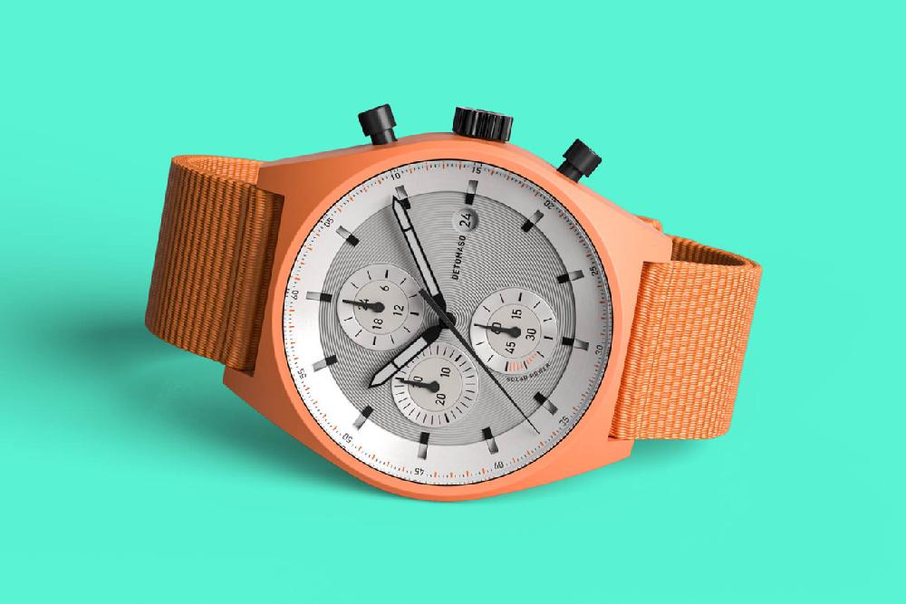 detomaso D10 CHRONO SOLAR ORANGE SILVER