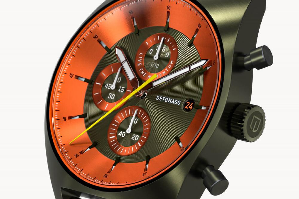 Detomaso D10 CHRONOGRAPH OLIVE ORANGE