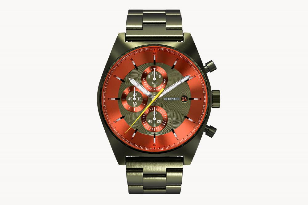 Detomaso D10 CHRONOGRAPH OLIVE ORANGE