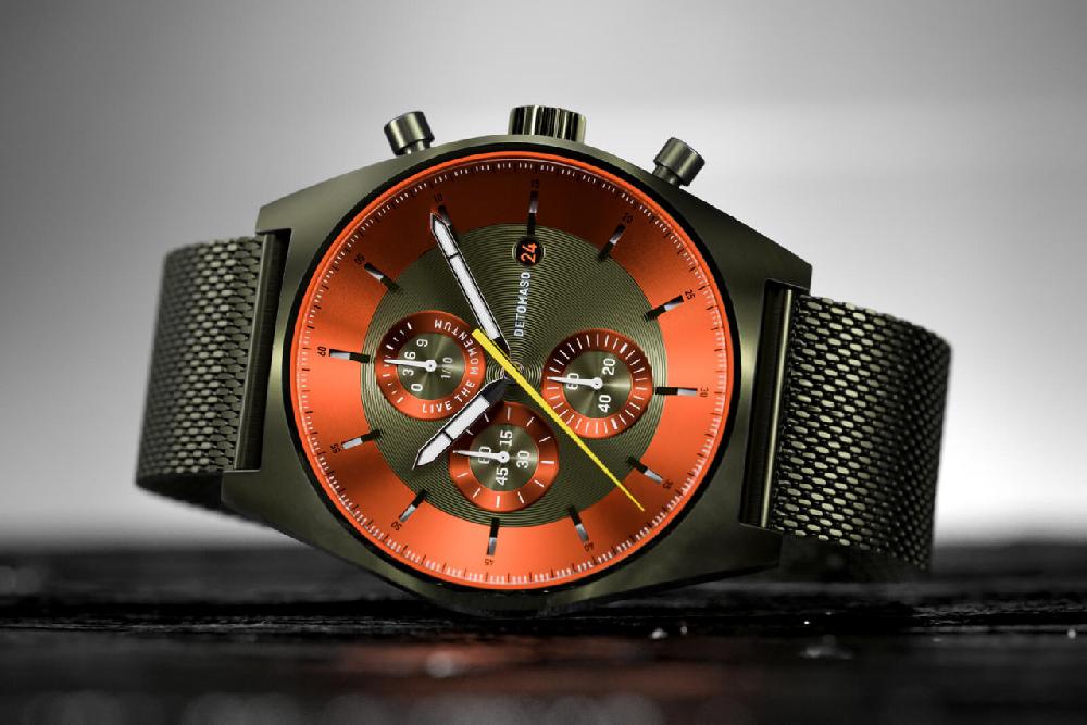 detomaso D10 CHRONOGRAPH OLIVE ORANGE