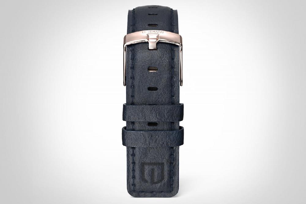 detomaso LEATHER STRAP BLUE CLASSIC