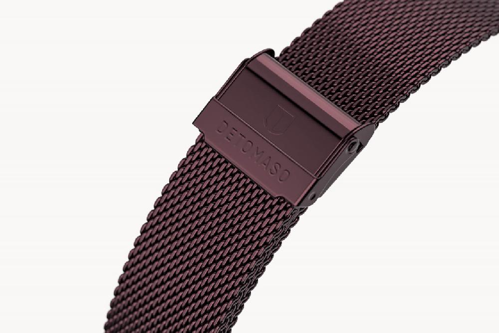 Detomaso MILANESE STRAP BURGUNDY POLISHED