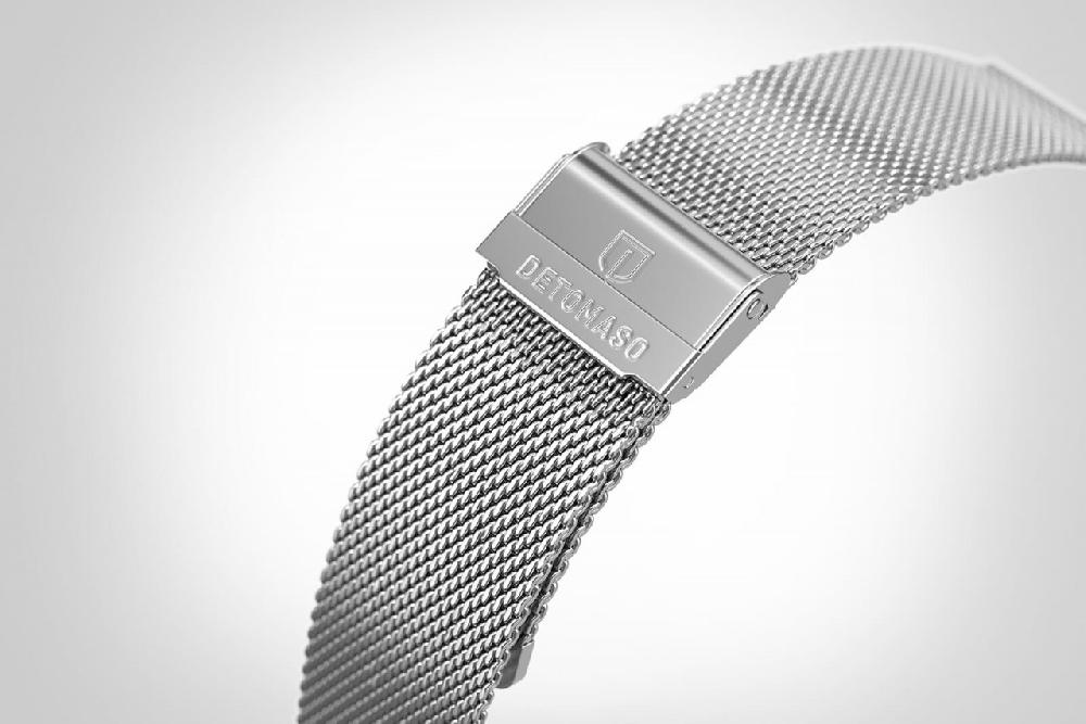 Detomaso MILANESE STRAP SILVER BRUSHED