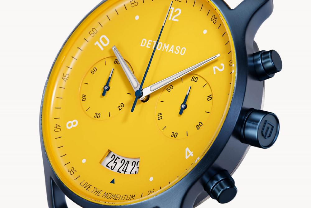 Detomaso SORPASSO CHRONOGRAPH GIALLO BLU